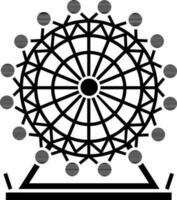 Ferris wheel icon in black and white color. vector