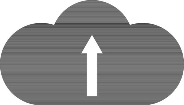 Cloud upload icon in flat style. vector