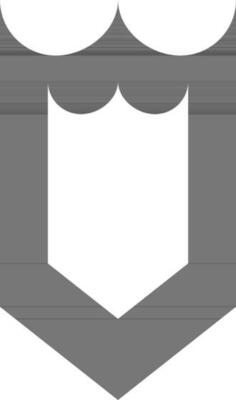 Security or shield icon in black and white color.