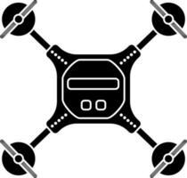 Vector illustration of drone in black and white color.