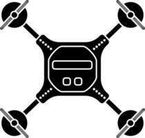 Vector illustration of drone in black and white color.