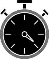 Isolated alarm clock icon in black and white color. vector