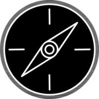Flat style compass icon in black and white color. vector