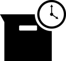 black and white on time delivery icon or symbol. vector
