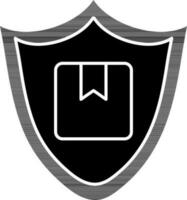 Secure delivery icon in black and white color. vector