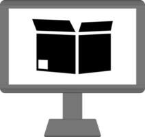 Online shopping icon in black and white color. vector