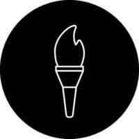 Torch Flame Icon In black and white Color. vector