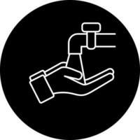 Wudhu Or Hand Wash Icon In black and white Color. vector