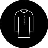 kurta icono en negro y blanco color. vector