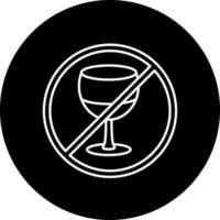 No Drinking Icon In black and white Color. vector