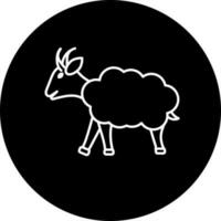 Sheep Icon In black and white Color. vector