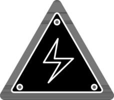 Voltage Warning Icon In black and white Color. vector