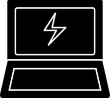 Laptop Icon In black and white Color. vector