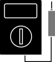 Multimeter Or Voltmeter Icon In Glyph Style. vector