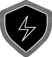 Shield Icon In black and white Color. vector