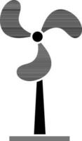 Stand Fan Icon In black and white Color. vector