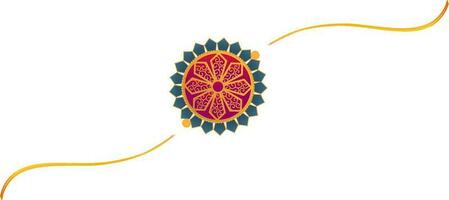 hermosa floral rakhi pulsera elemento en blanco antecedentes. vector