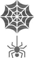 Spider web Icon In black and white Color. vector