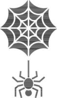 Spider web Icon In black and white Color. vector