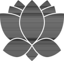 Lotus Flower Icon In black and white Color. vector