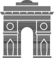 India Gate Icon In black and white Color. vector