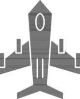 Fighter Jet Icon In black and white Color. vector