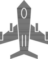 Fighter Jet Icon In black and white Color. vector