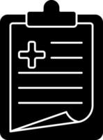 Medical Report Icon In black and white Color. vector