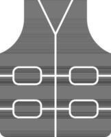 black and white Color Vest Icon In Flat Style. vector