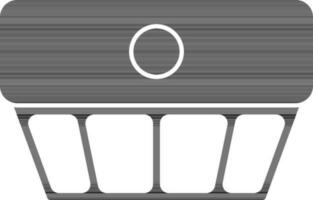 fumar detector icono en negro y blanco color. vector