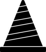 Traffic Cone Icon In black and white Color. vector