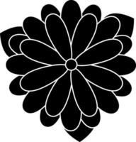 black and white Color Flower Icon. vector