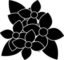 Flat Style Orchid Flower Icon In black and white Color. vector