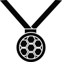 fútbol americano medalla icono o símbolo en glifo estilo. vector