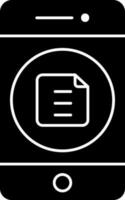 black and white Color Mobile Document Icon. vector