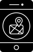 black and white Color Map Navigation In Smartphone Icon. vector