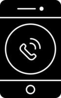 black and white Color Smartphone Call Icon. vector