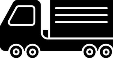 Black And White Truck Icon Or Symbol. vector