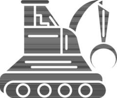 excavador o agarrar máquina icono en negro y blanco color. vector