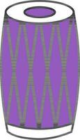 Vector Illustration of Dholak dhol In Violet And White Color.