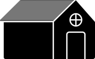 Flat Style Home Icon In black and white Color. vector