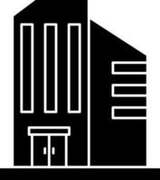 black and white Color Building Icon In Flat Style. vector