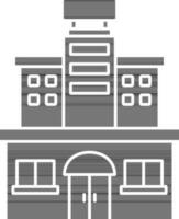 black and white Color Hotel Or Building Icon. vector