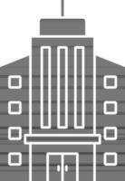 Modern Building Icon In black and white Color. vector