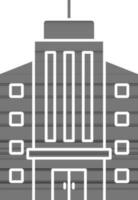 Modern Building Icon In black and white Color. vector