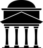 Flat Style Patheon Icon In black and white Color. vector