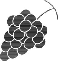 plano estilo uvas icono en negro color. vector