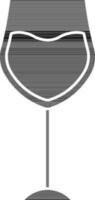Wine Glass Icon Icon In Black And White Color. vector
