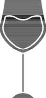 Wine Glass Icon Icon In Black And White Color. vector