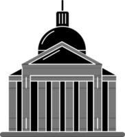 Pantheon Icon In black and white Color. vector